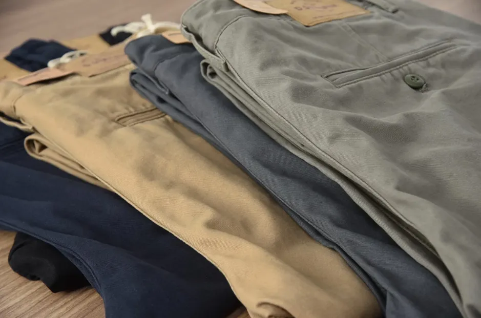✪ Retro - 100% Cotton Woven Twill Casual Straight Taper Chino ✪