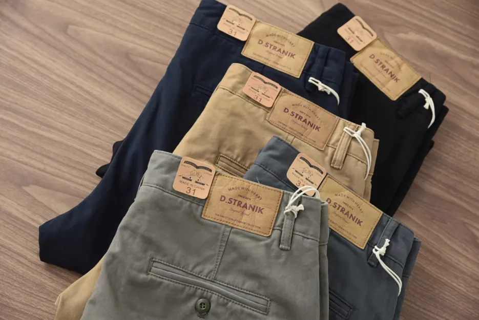 ✪ Retro - 100% Cotton Woven Twill Casual Straight Taper Chino ✪