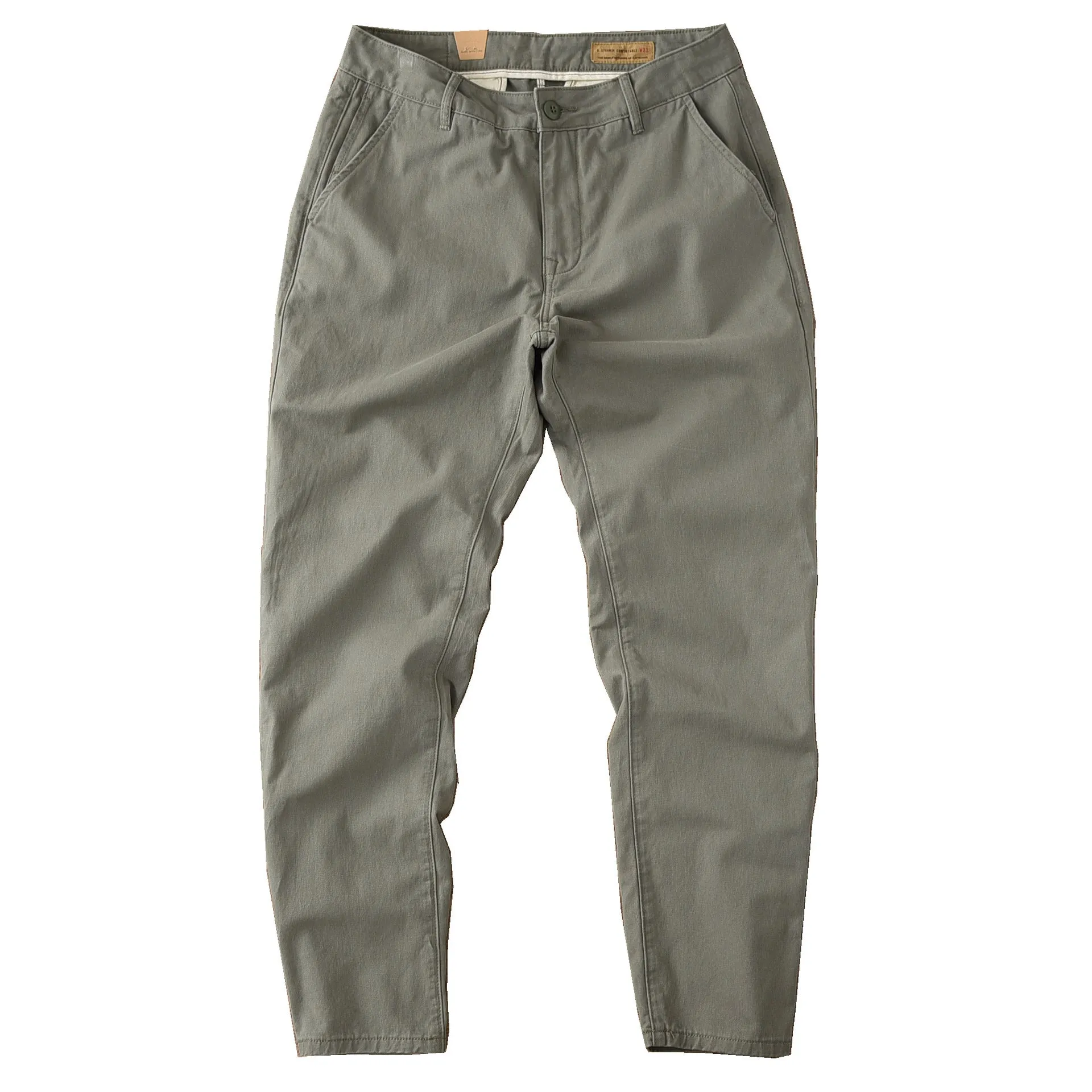 ✪ Retro - 100% Cotton Woven Twill Casual Straight Taper Chino ✪