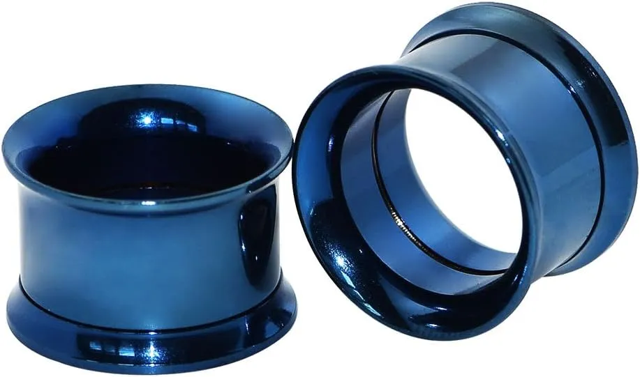 2G-9/16 316L Surgical Steel Screw Tunnel Hollow Plugs Ear Expander Lobe Double Flared Ear Gauges Stretcher Piercing Jewelry Kit 6MM-14MM