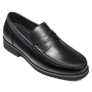 6 CM / 2.36 inches CMR CHAMARIPA Black Penny Loafers for Men - Height Increasing High Heel Lifting Shoes