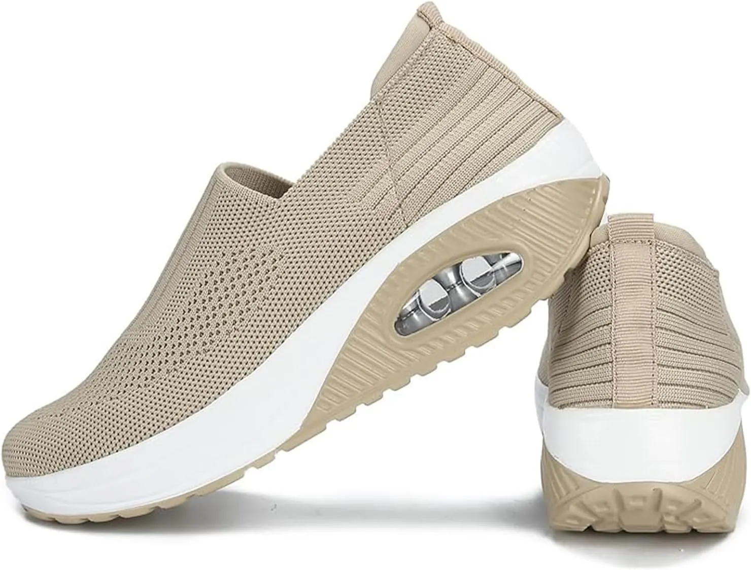 Aceptolcom Women's Nursing Shoes Air Cushion Nurse Shoes Orthopedic Diabetic Wedge Sneakers Rocker Walking Shoes Platform Wedge Sneakers