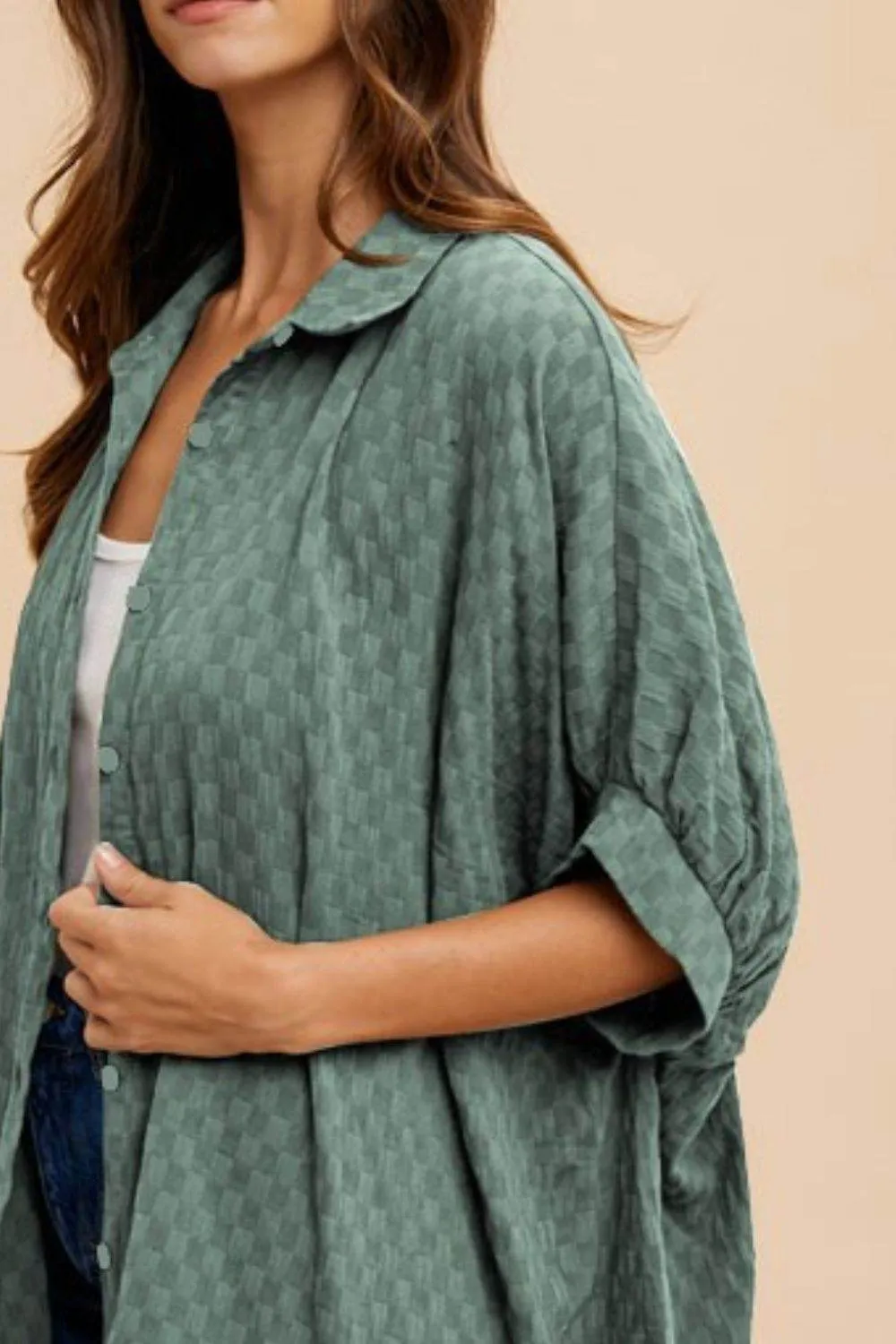 Annie Wear Checkered Button Up Half Sleeve Shirt
