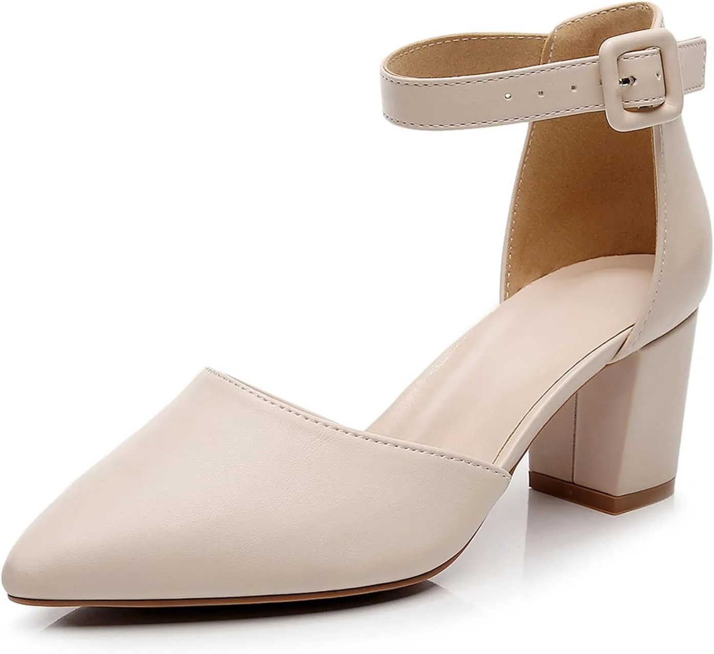AOQUNFS Women Closed Toe Heels Ballroom Salsa Pumps Practice Performance Dancing Shoes,8005