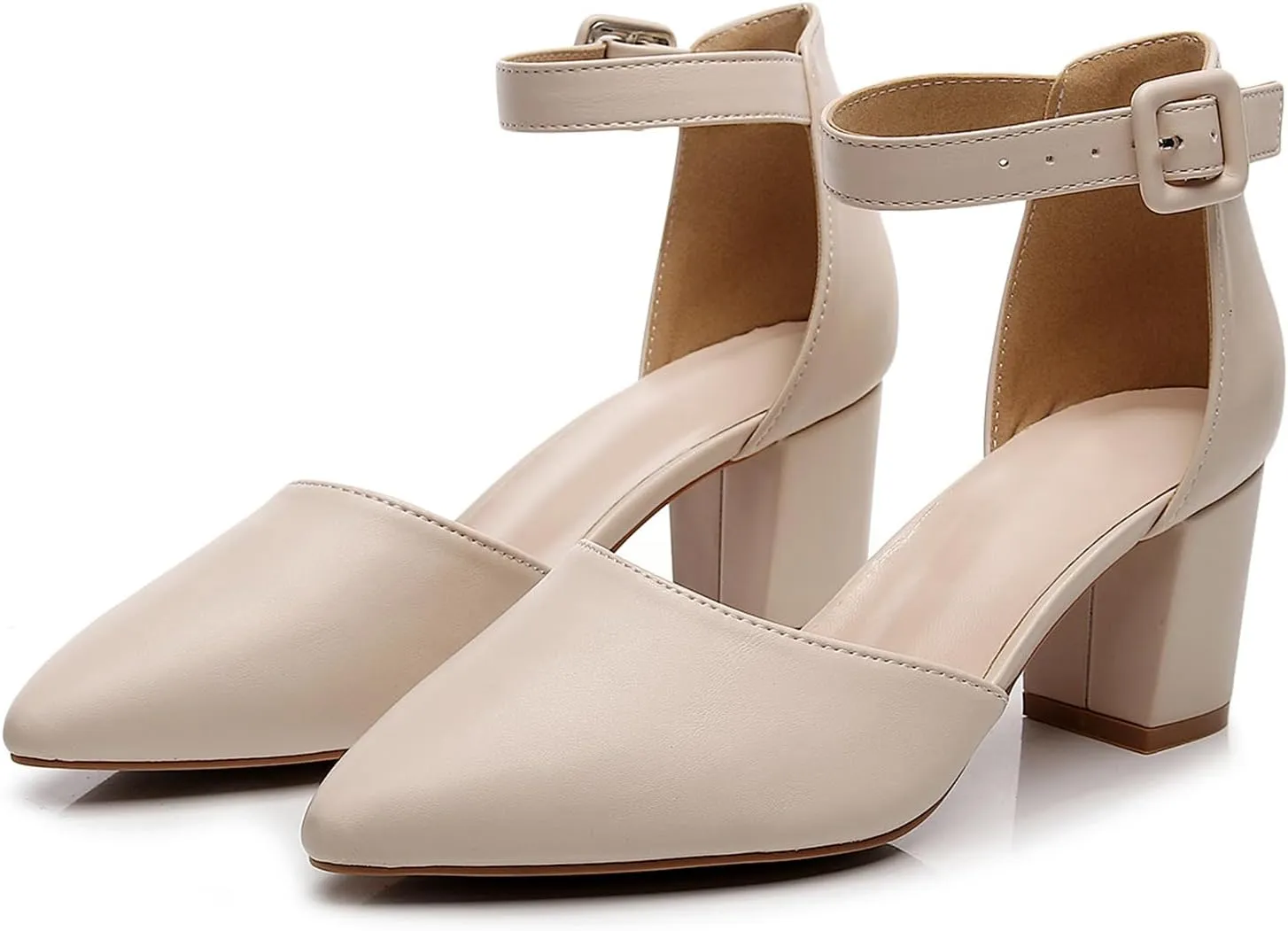 AOQUNFS Women Closed Toe Heels Ballroom Salsa Pumps Practice Performance Dancing Shoes,8005