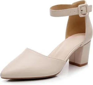 AOQUNFS Women Closed Toe Heels Ballroom Salsa Pumps Practice Performance Dancing Shoes,8005