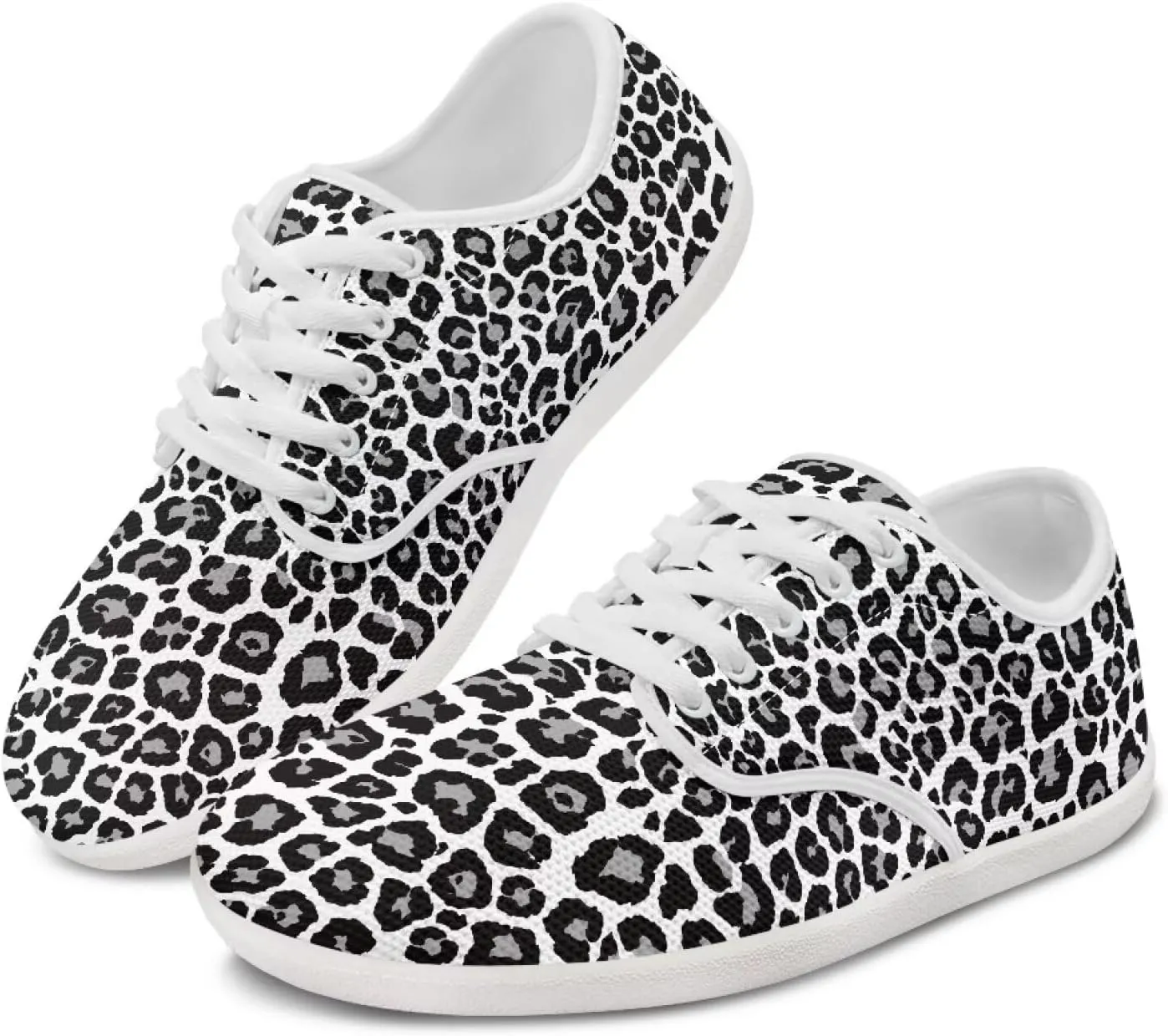 Barefoot Workout Shoes Women Comfortable Lace-Up Shoes Light Minimalist Wide Walking Shoes for Work US 6-13.5 White Sole