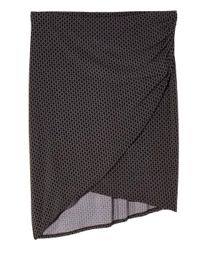 Beaufort Wrap Front High-Low Skirt | Black / Light Grey