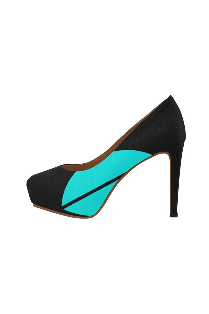 Black/Cyan Women's High Heels