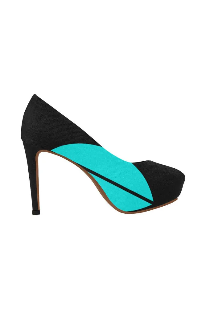 Black/Cyan Women's High Heels