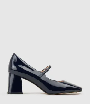 CELINA65 Mary Jane Pump in Navy Patent