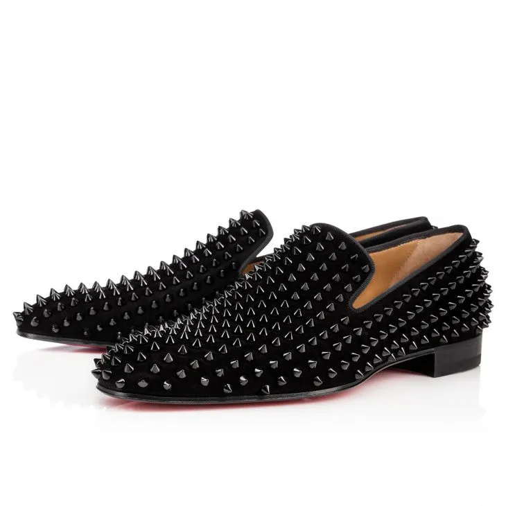 Christian Louboutin Black Dandelion Spikes Loafers