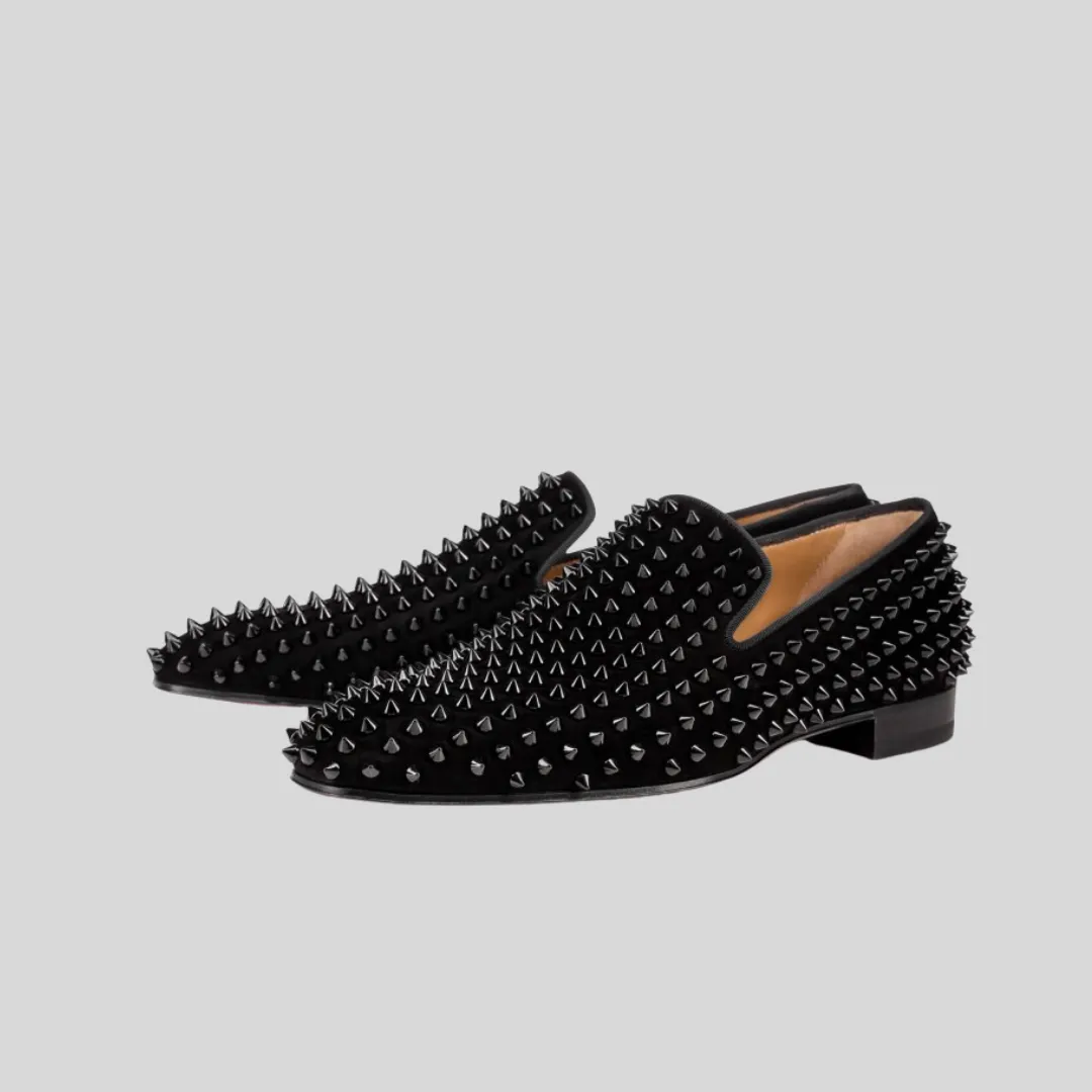 Christian Louboutin Black Dandelion Spikes Loafers