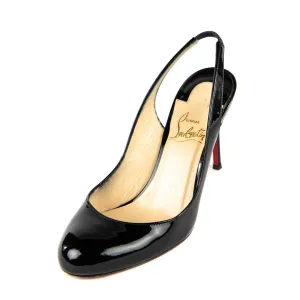 Christian Louboutin Black Patent Leather Slingback Pumps Size 5 | EU 35