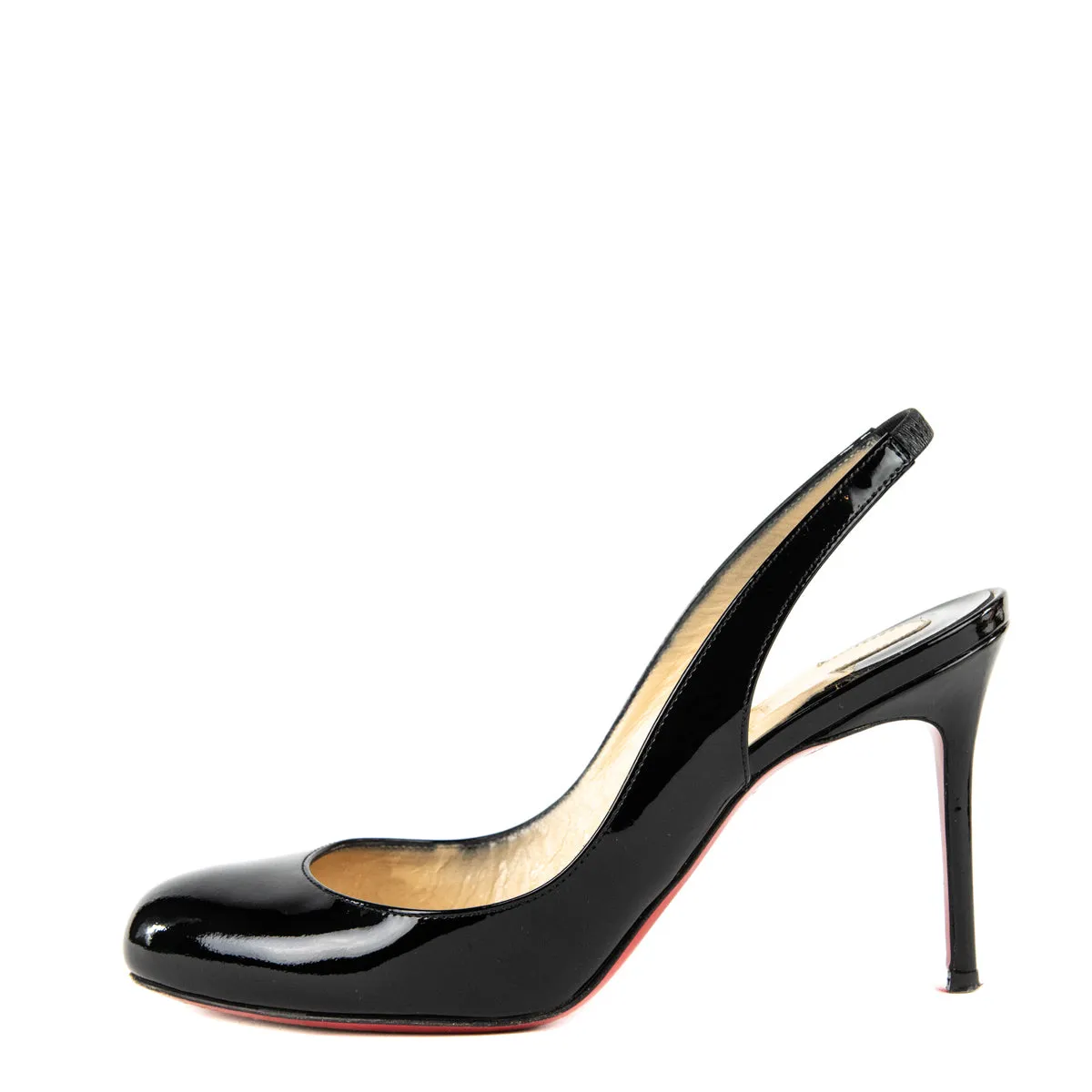 Christian Louboutin Black Patent Leather Slingback Pumps Size 5 | EU 35