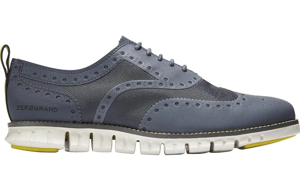 Cole Haan Mens Zerogrand No Stitch Brogue Lace-Up Oxfords  Color Ombre Blue-pumice Stone Size 12 M