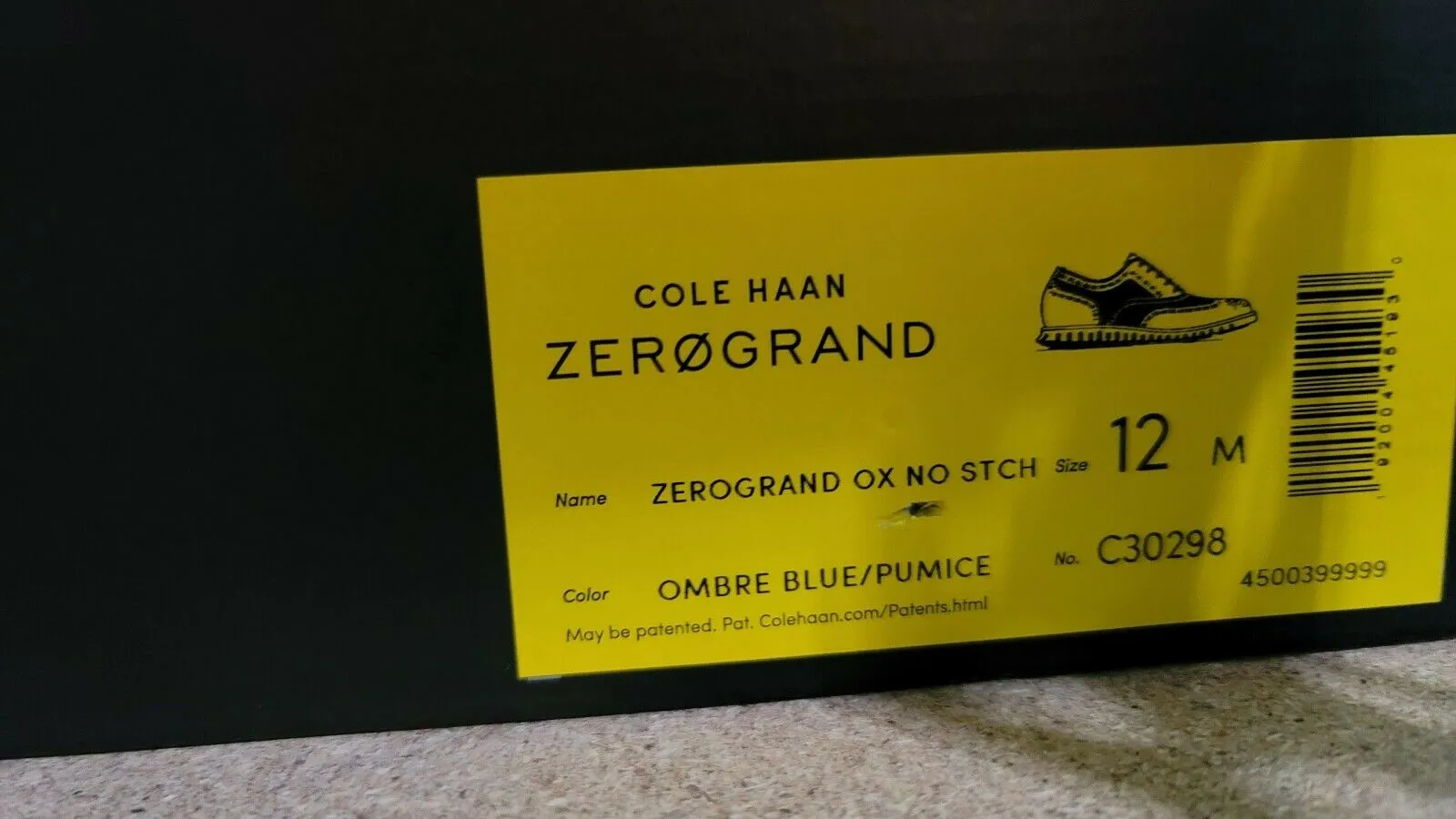 Cole Haan Mens Zerogrand No Stitch Brogue Lace-Up Oxfords  Color Ombre Blue-pumice Stone Size 12 M