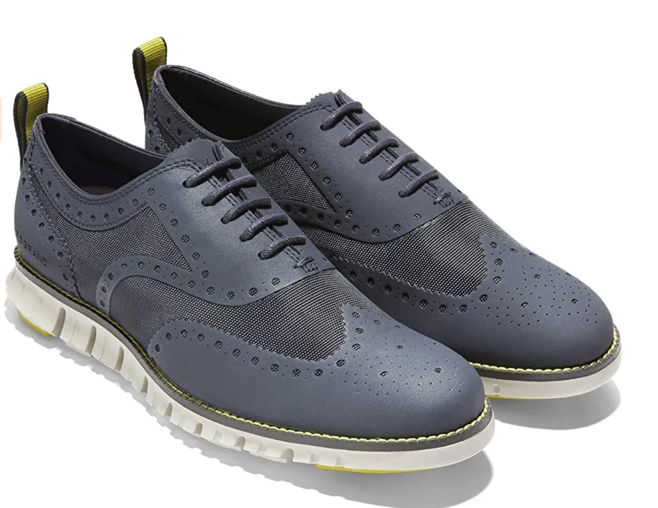 Cole Haan Mens Zerogrand No Stitch Brogue Lace-Up Oxfords  Color Ombre Blue-pumice Stone Size 12 M