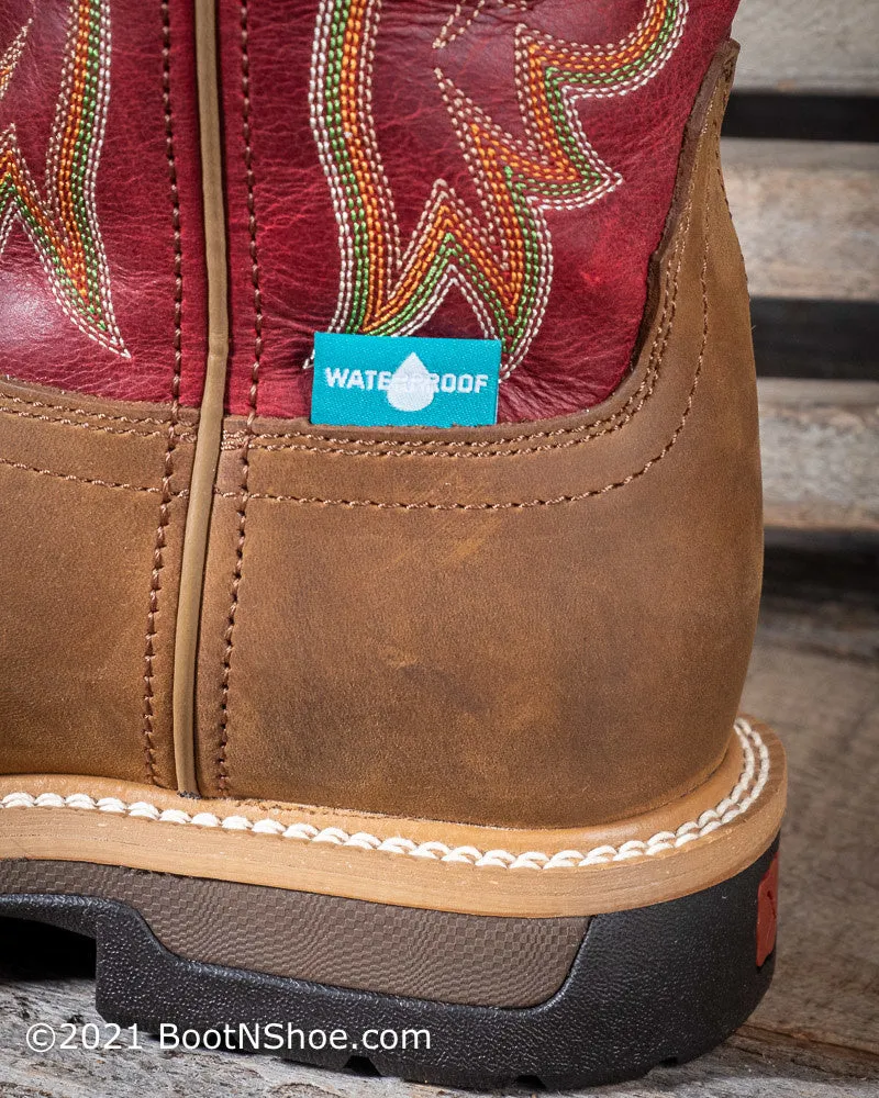 Composite Toe Waterproof Brown & Red Square Toe WLCCW01