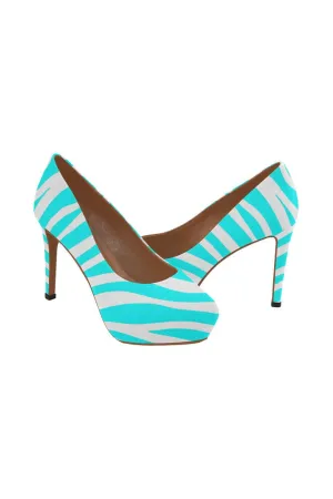 cyan pump 4 heels Women's High Heels (Model 044)