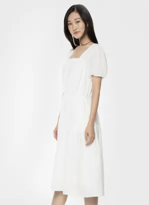 Dex Puff Sleeve Tiered Midi Dress