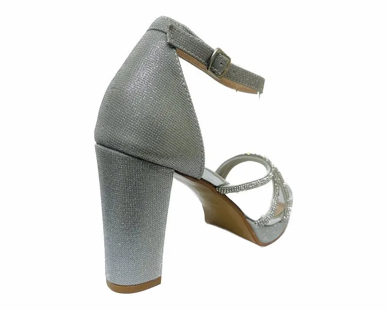 Diamante Strap Block Heel Sandals