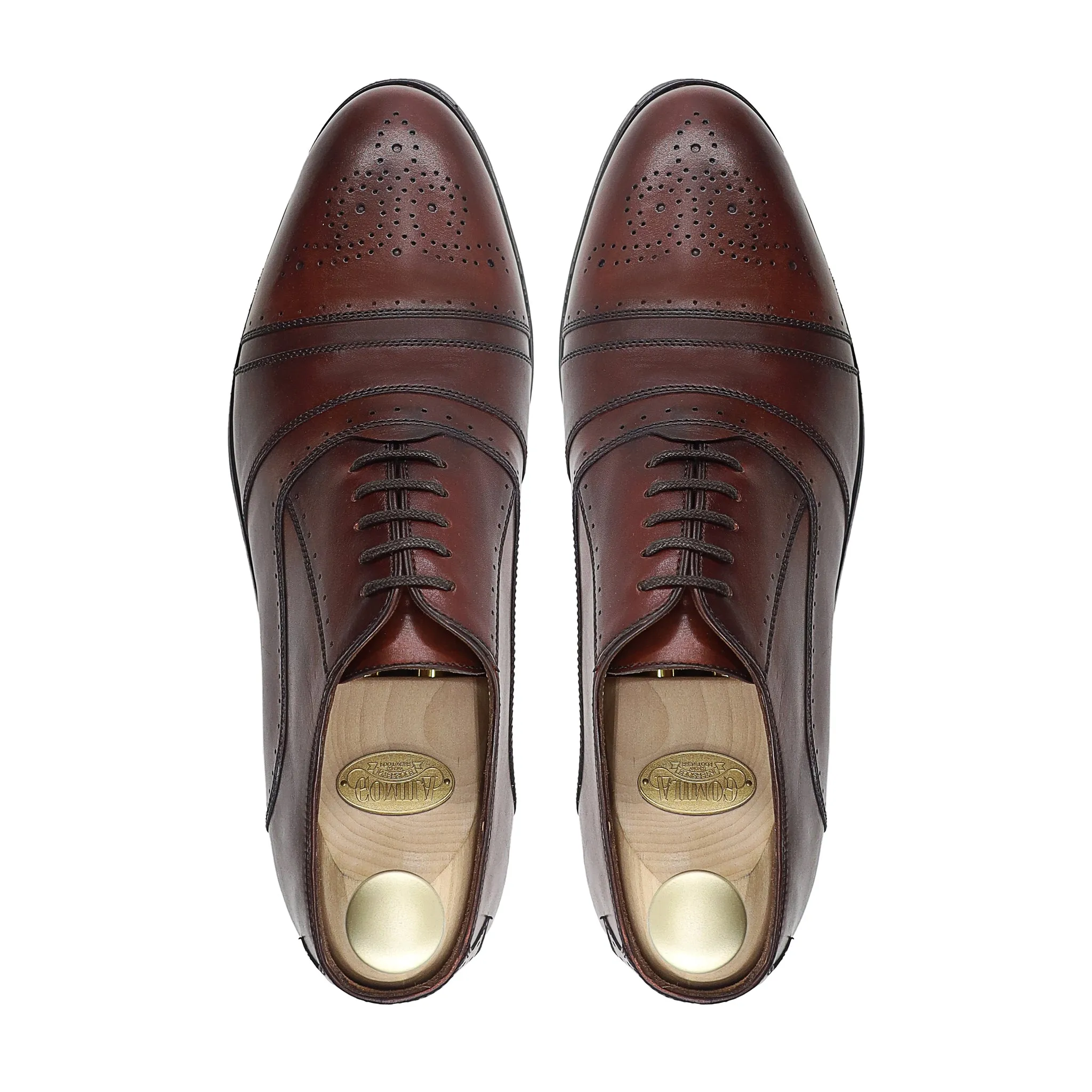 Doha - Men's Reddish Brown Calf Leather Oxford Shoe