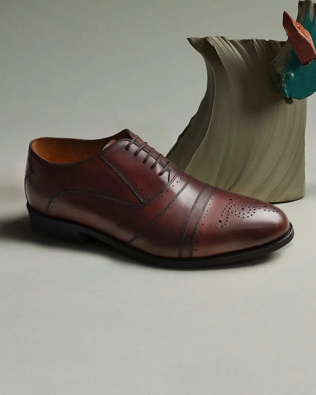 Doha - Men's Reddish Brown Calf Leather Oxford Shoe