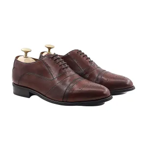 Doha - Men's Reddish Brown Calf Leather Oxford Shoe