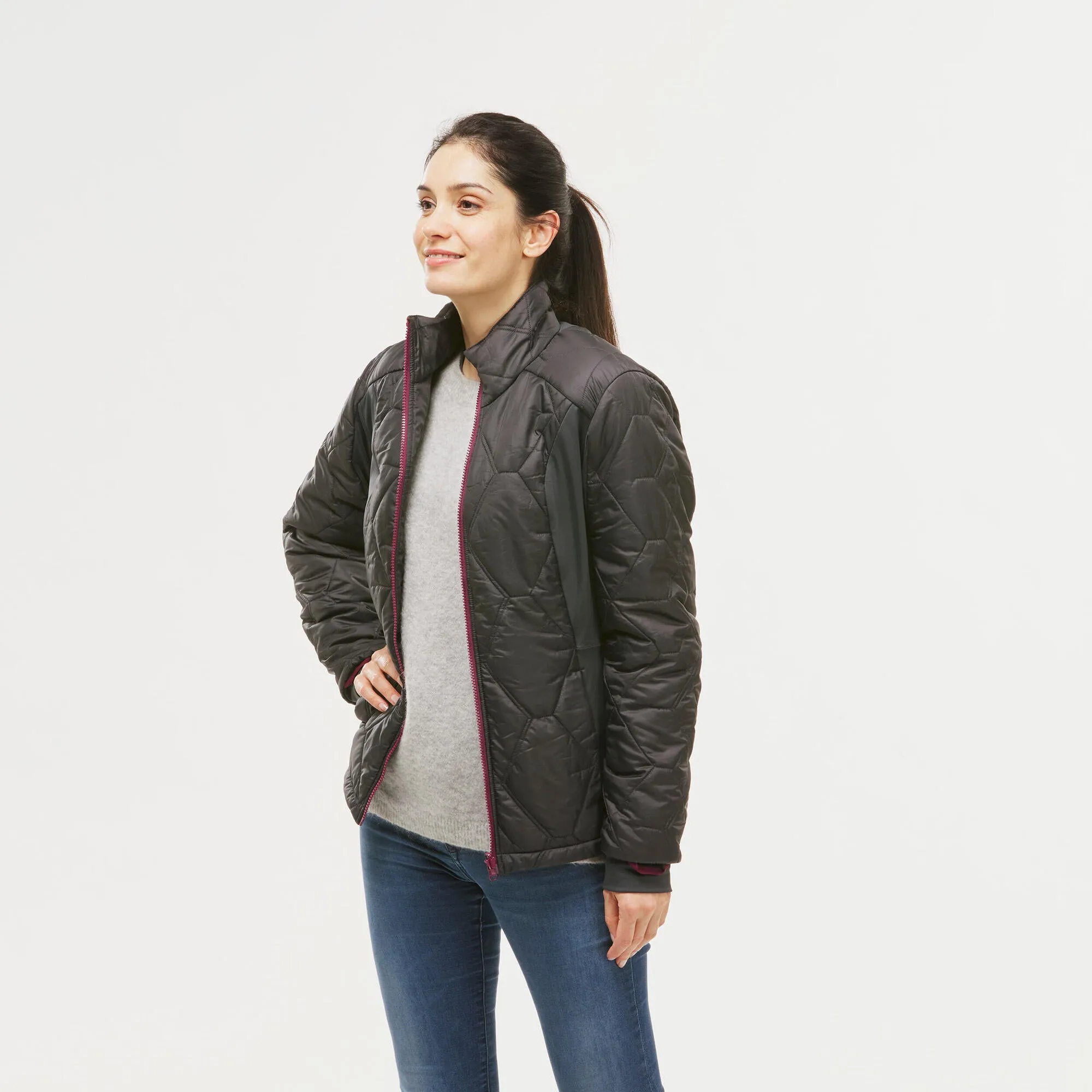 Forclaz Women's Travel Backpacking Waterproof 3-in-1 Jacket Travel 500 17.6F