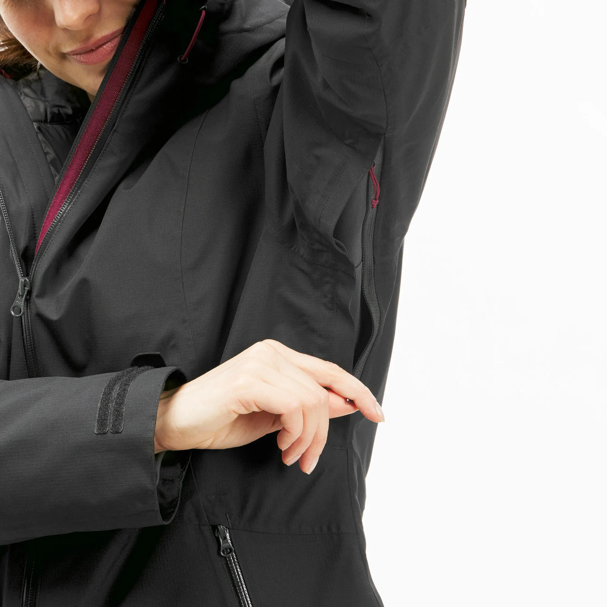 Forclaz Women's Travel Backpacking Waterproof 3-in-1 Jacket Travel 500 17.6F
