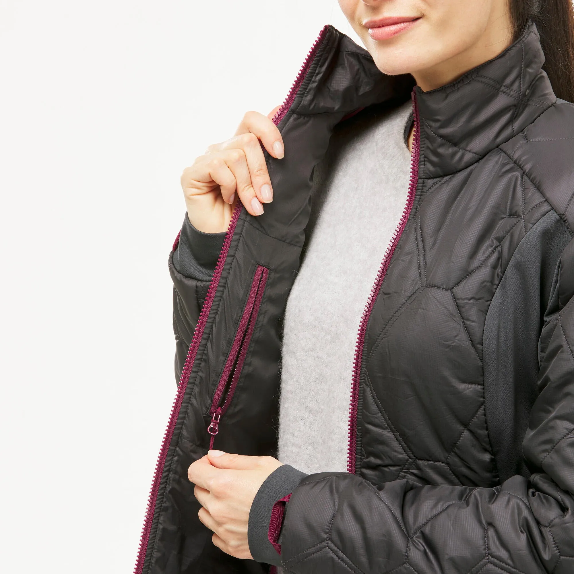 Forclaz Women's Travel Backpacking Waterproof 3-in-1 Jacket Travel 500 17.6F