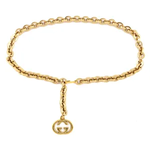 Gucci Gold Chain Interlocking G Charm Waist Belt