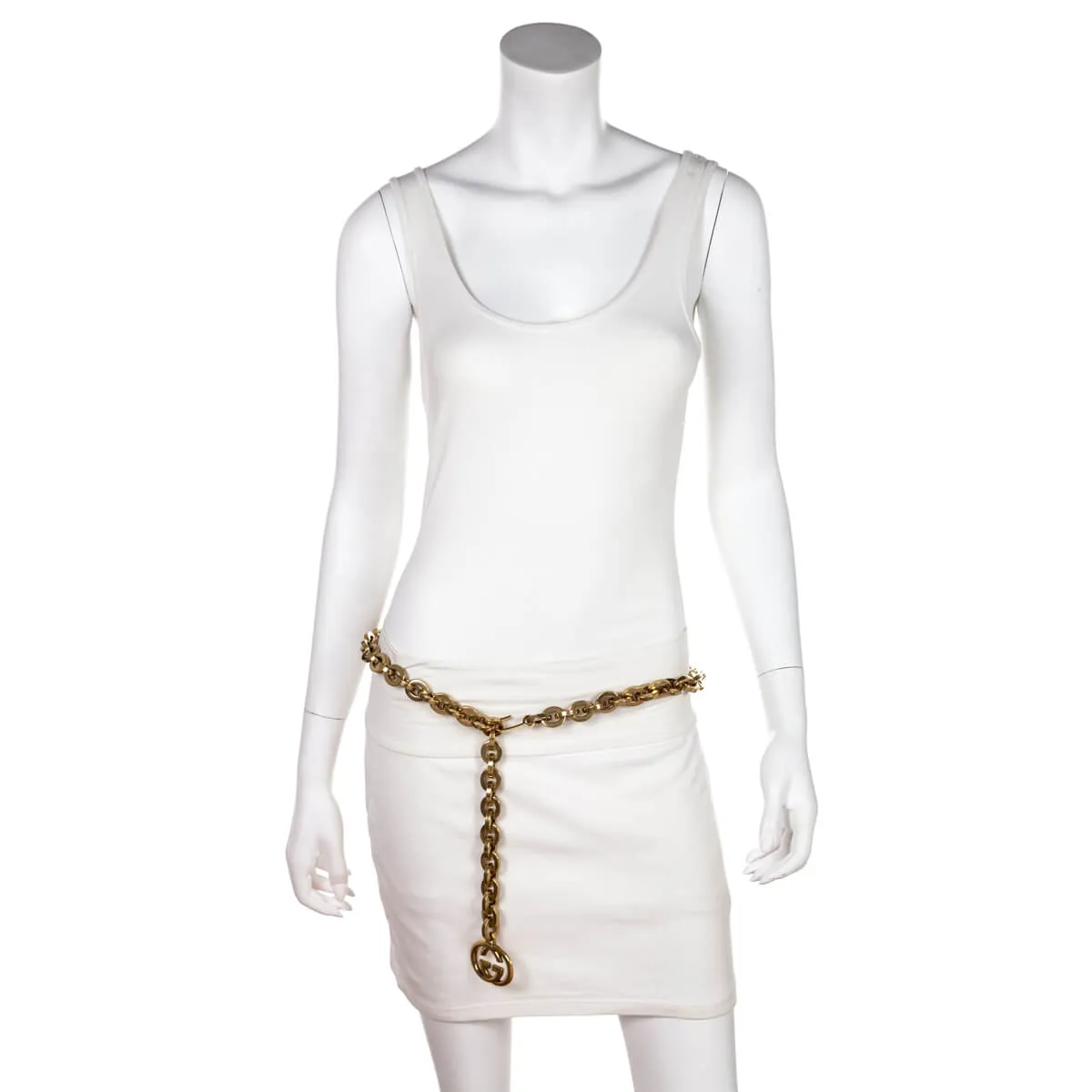 Gucci Gold Chain Interlocking G Charm Waist Belt