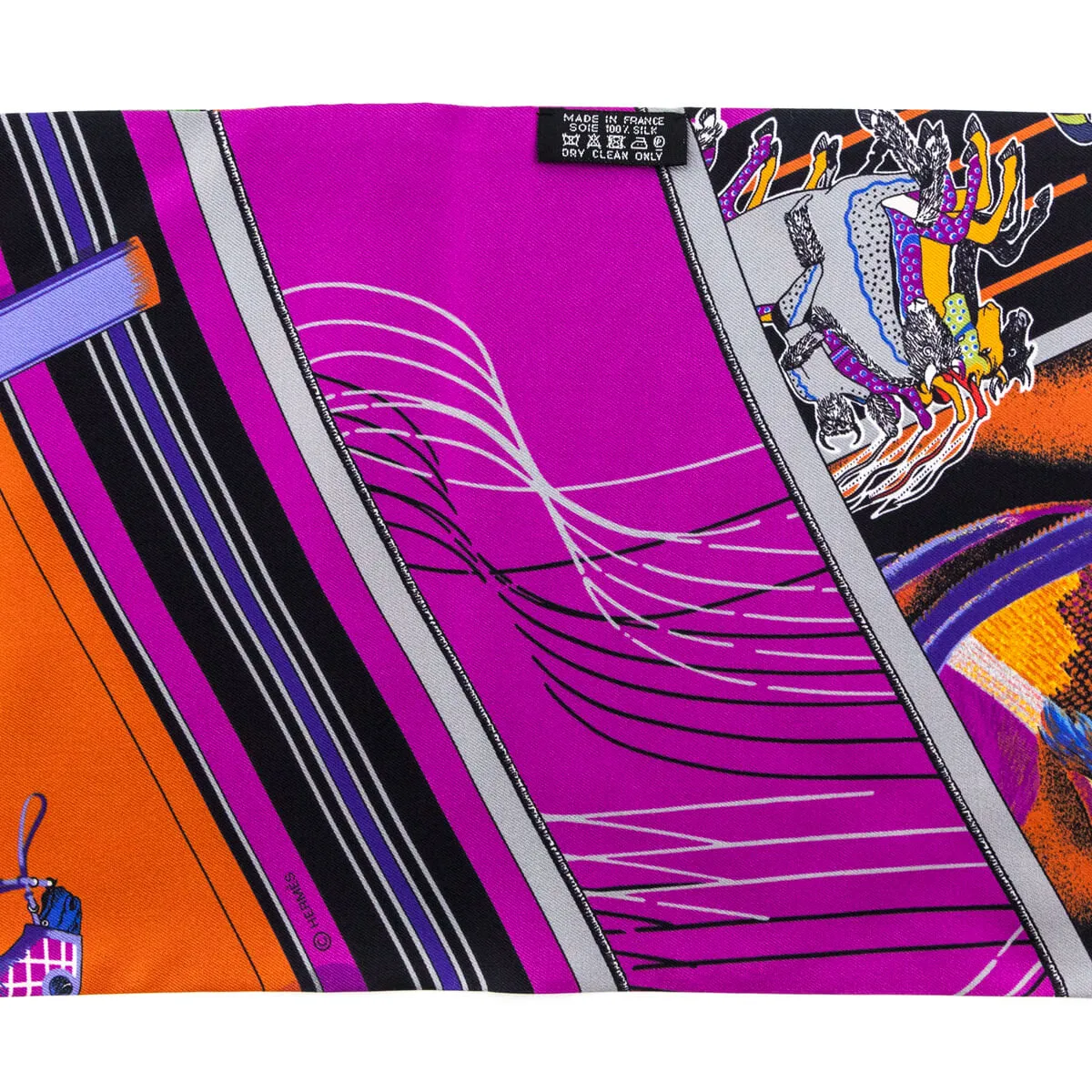 Hermes Multicolor Silk Carre en Carres Maxi Twilly