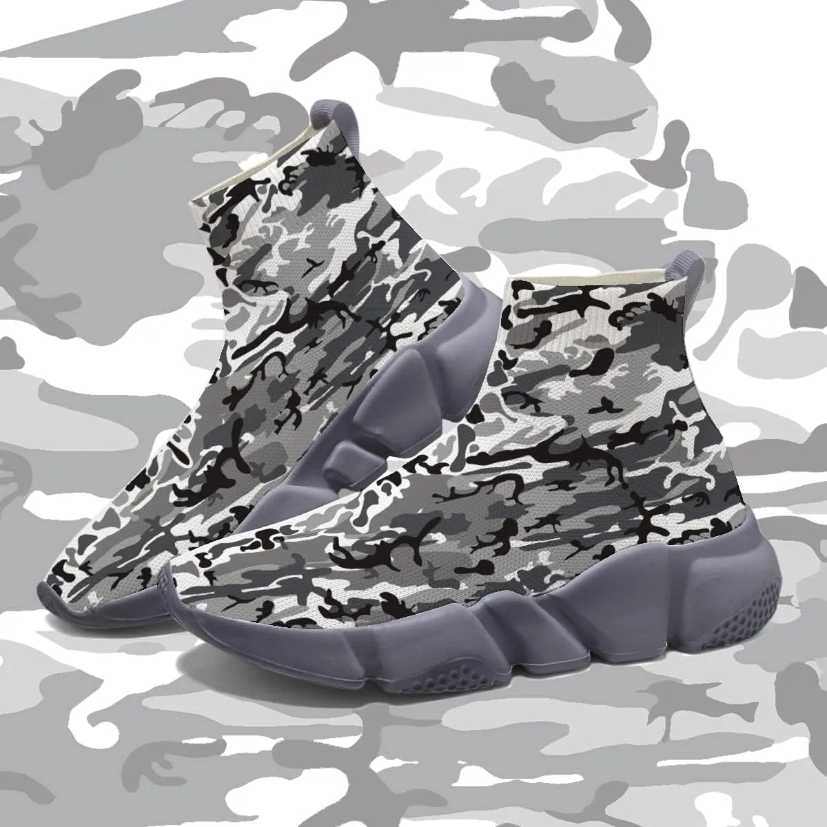 Hetios Men's Camouflage Shoes - Lightweight Breathable Walking Shoes Sock Shoes Workout Casual Running Shoes