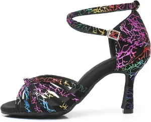 High Heels Women's Latin Dance Shoes Soft Soled Low Heel Dance Shoes for Adults with Comfortable Fit