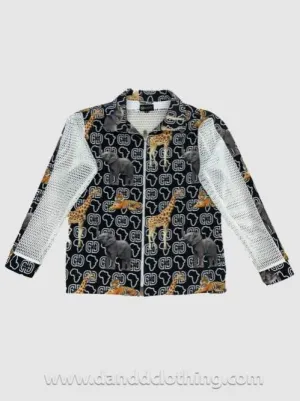Jacket Elephants Black D&D Print