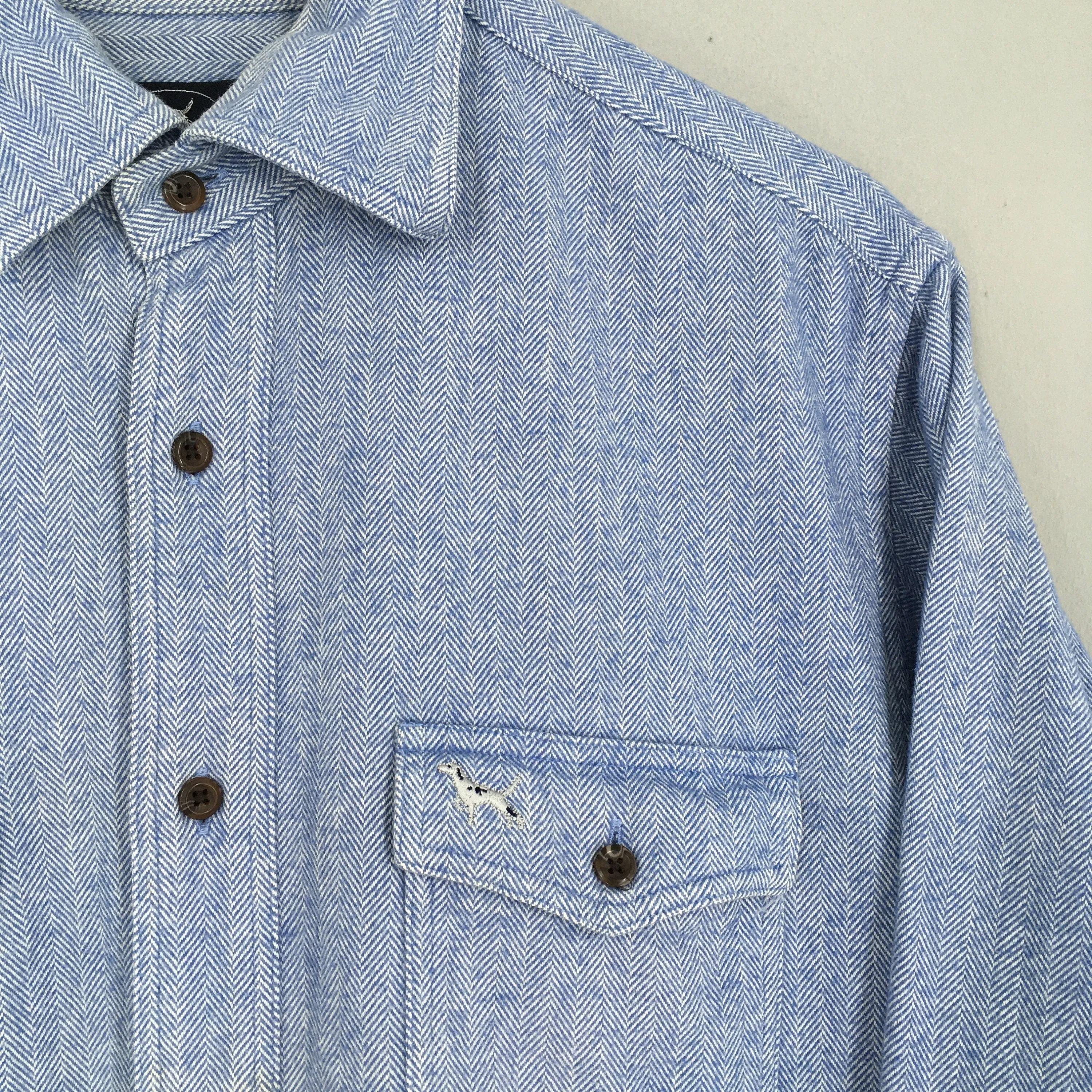 Ken Collection Herringbone Denim Shirt Large