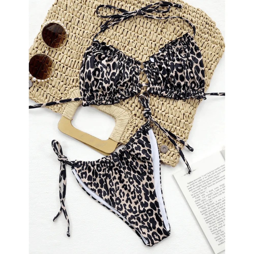 Leopard Print Low-Rise Bikini  Stylish and Comfortable Swimwear
