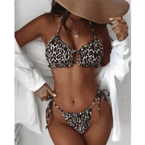 Leopard Print Low-Rise Bikini  Stylish and Comfortable Swimwear