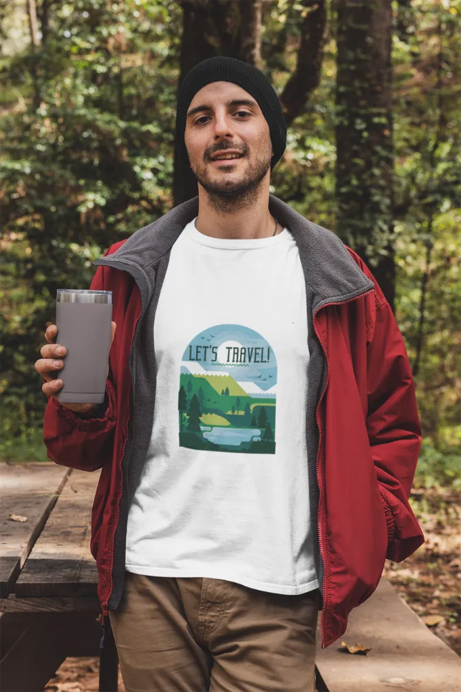 Let'S Travel Printed T-shirt for men
