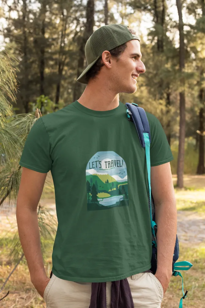 Let'S Travel Printed T-shirt for men