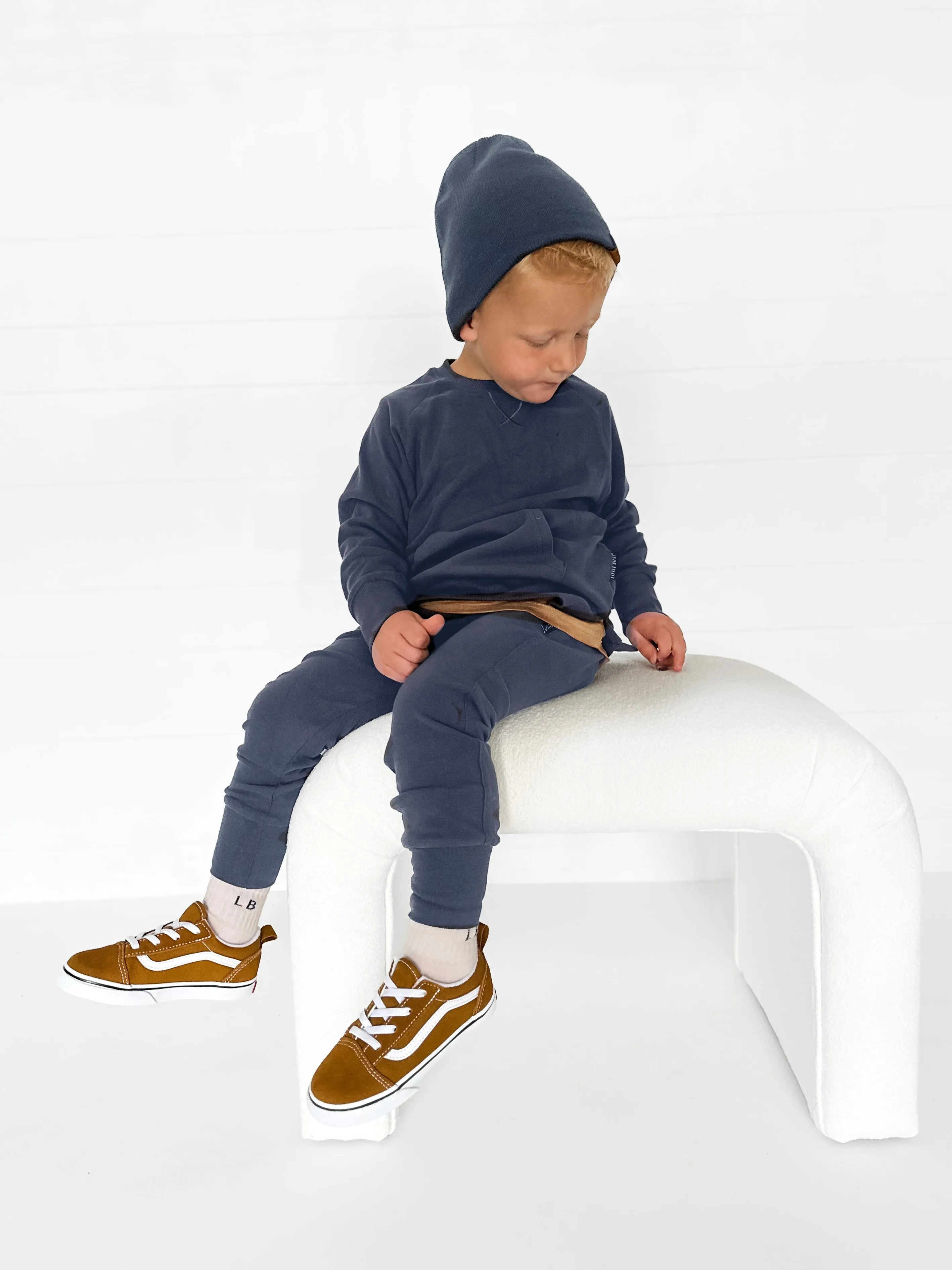 Little Bipsy - Knit Beanie in Navy (L)