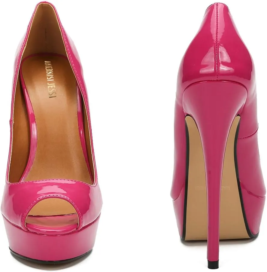 MAIERNISI JESSI Unisex Men's Women's Flatform High Heels Peep Toe Stiletto Pumps