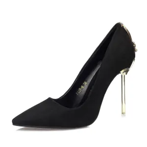 Metal Bow Pointed Toe Stiletto Heel Pumps Bridal Shoes