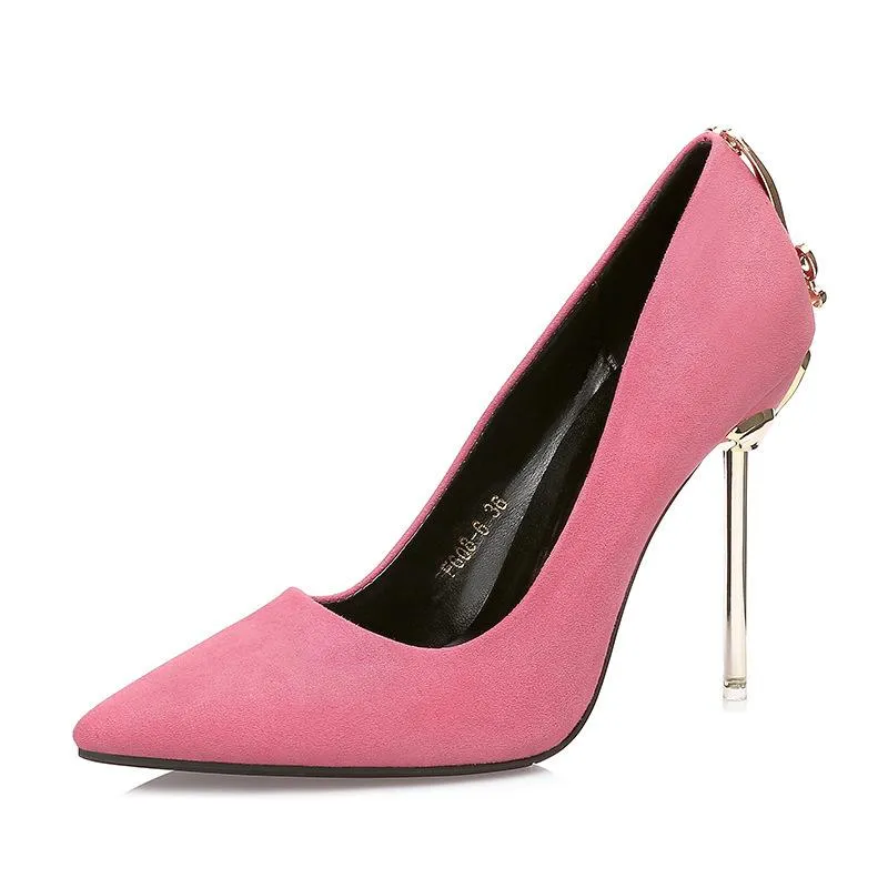 Metal Bow Pointed Toe Stiletto Heel Pumps Bridal Shoes