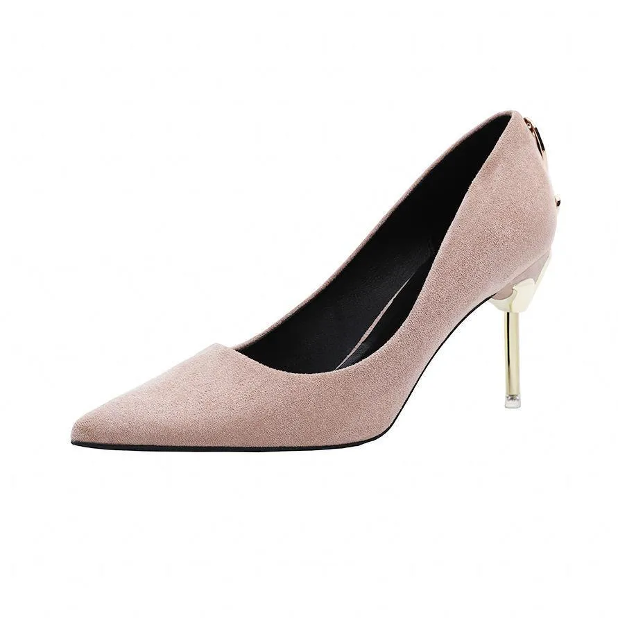 Metal Bow Pointed Toe Stiletto Heel Pumps Bridal Shoes
