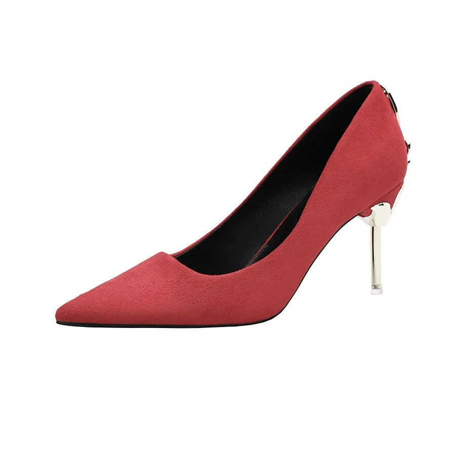 Metal Bow Pointed Toe Stiletto Heel Pumps Bridal Shoes