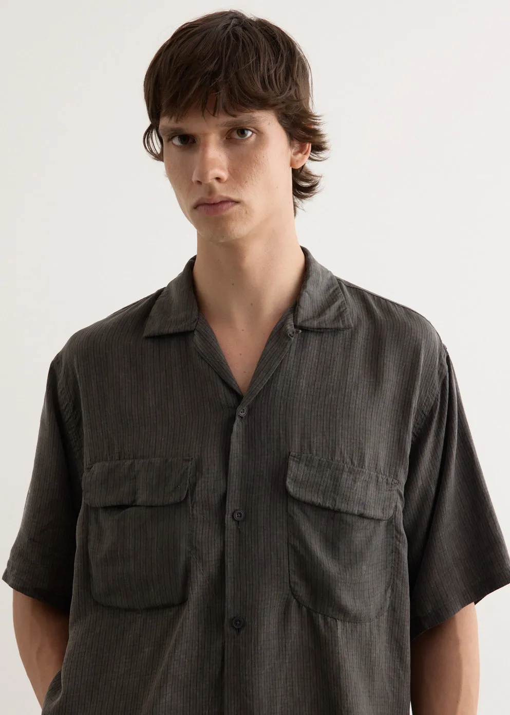 Open Collared Short Sleeve Shirt
